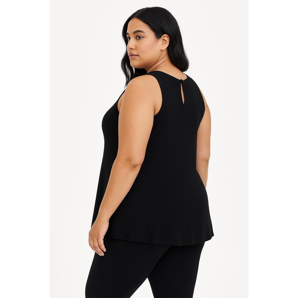 Torrid 11925779 Black Sleeveless Keyhole Back Stretchy Womens Tank‎ Top Size 2